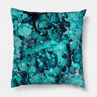 Abstract Blue Lagoon Pillow