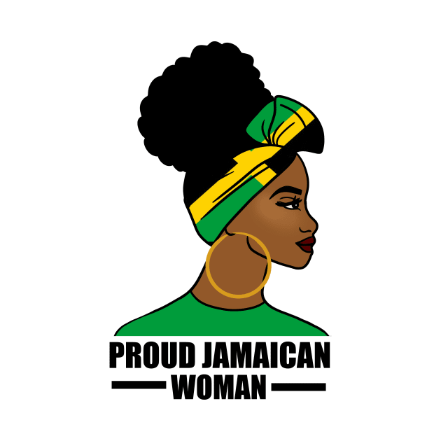 Proud Afro Jamaican Woman, Jamaica Flag by dukito