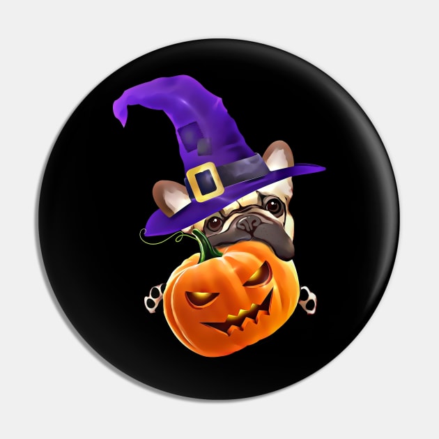 French bulldog, witch hat, scary halloween, jack pumpkin, spooky Pin by Collagedream