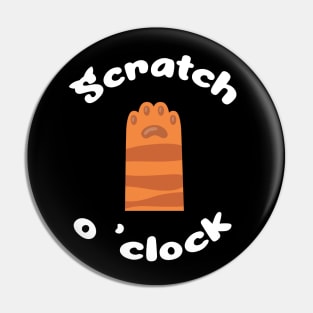 Cat Scratch O Clock Pin