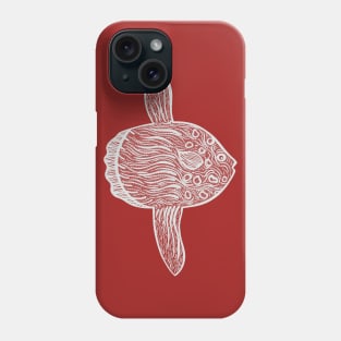 Common Mola or Ocean Sunfish - hand drawn marine animal design Phone Case