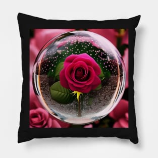 Rose in the glass ball Pillow