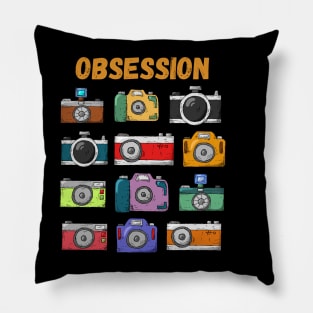 OBSESSION with cameras Pillow