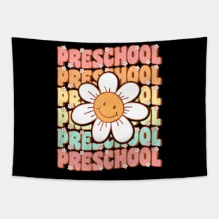 Groovy Preschool Cute Back To School First Day of Pre K Tapestry