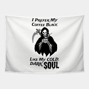 Grim Reaper Loves Black Coffee Coffee Fan Gift Tapestry