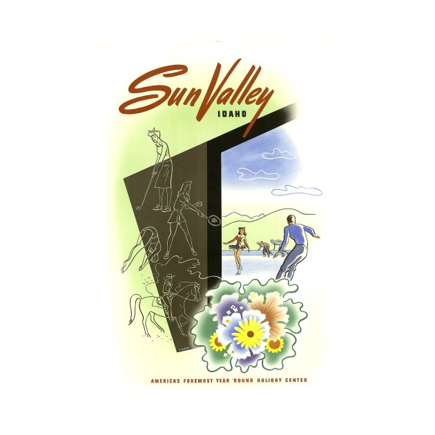 Sun Valley, Idaho, America's Foremost Year 'Round Holiday Center - Vintage Travel Poster by GoshaDron