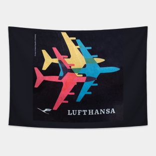 Vintage Lufthansa Luggage Sticker Tapestry