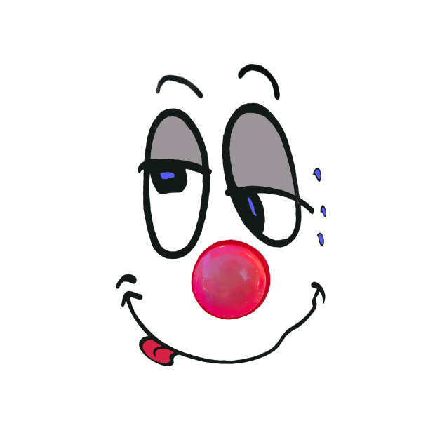 Mr Smiles, a big red nose red tongue cartoon grin by JonDelorme