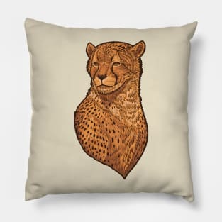 cheetah head illustration Pillow