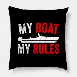 Funny Motorboat Boating Captain Gift Pillow