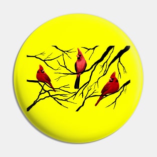 Red Cardinal Trio Pin