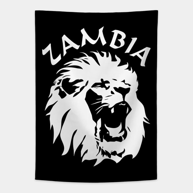 Zambia Lion Tapestry by TMBTM