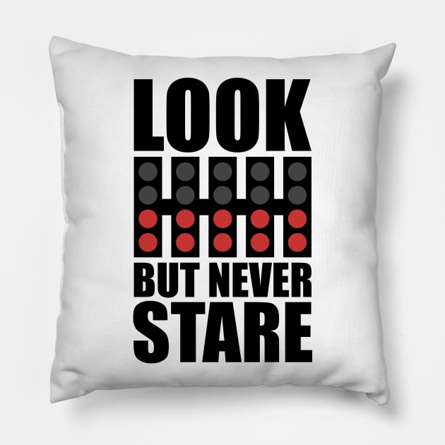 'Look But Never Stare' F1 Design Pillow by DavidSpeedDesign