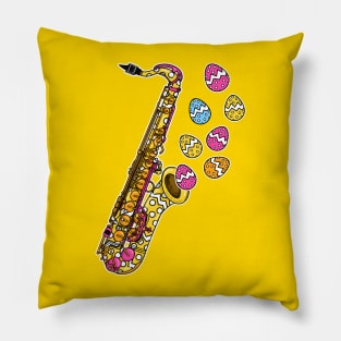 Easter Saxophone Saxophonist Jazz Musician Pillow