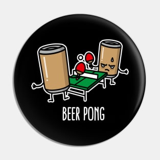 Beer pong cartoon ping pong table tennis beer can Pin