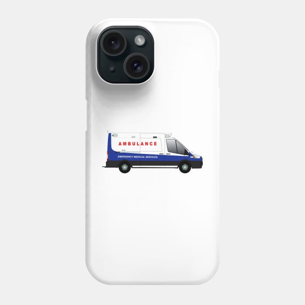 Blue White Transit Ambulance Phone Case by BassFishin