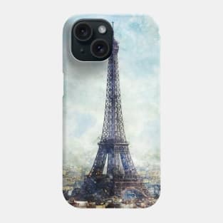 Paris watercolor paint design Phone Case