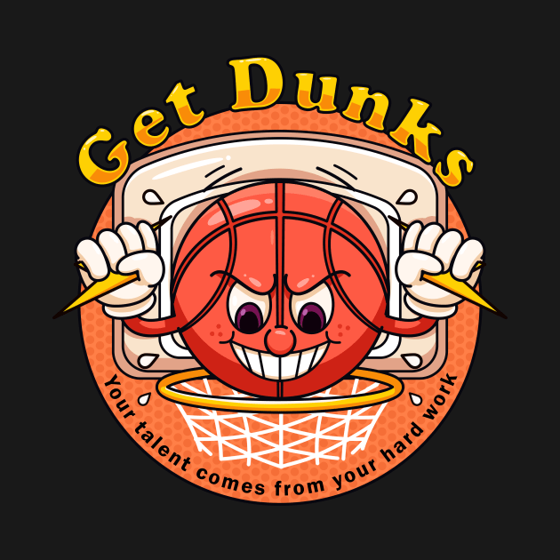 Get Dunks, the cartoon basketball mascot by Vyndesign