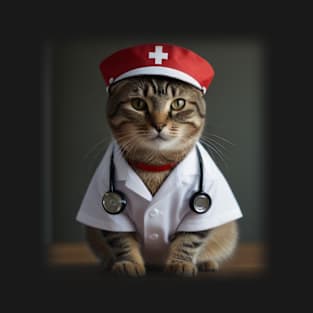 Cute Cat Nurse T-Shirt