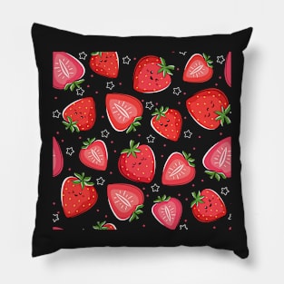 Kawaii Strawberries Pillow