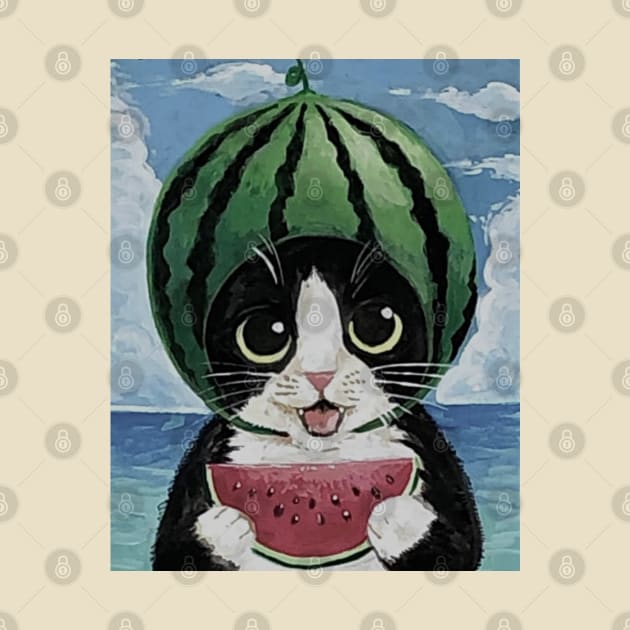 Watermelon Cat by KitzCutiz