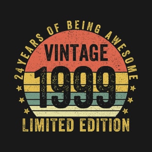 24 Years of Being Awesome 1999 LIMITED EDITION 24 Year Old Gift Vintage 1999 24th Birthday Gift T-Shirt