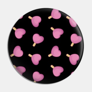 Heart Shaped Pink Ice Cream Stick Pattern Pin