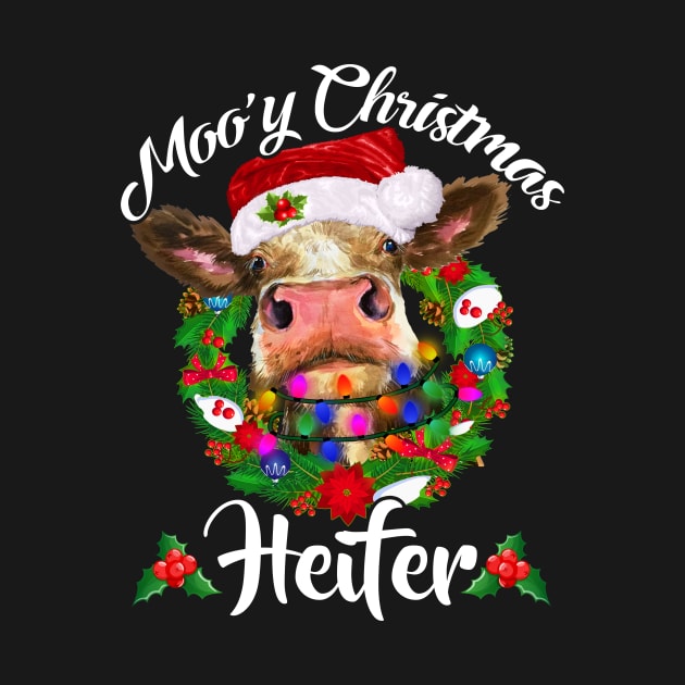 Moo_y Christmas Heifer Funny Farmer Gift by Dunnhlpp