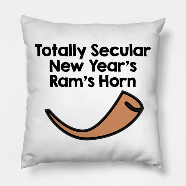 Totally Secular New Year's Ram's Horn Pillow by JewWhoHasItAll