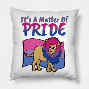 Bisexual Pride Lion- With text Pillow