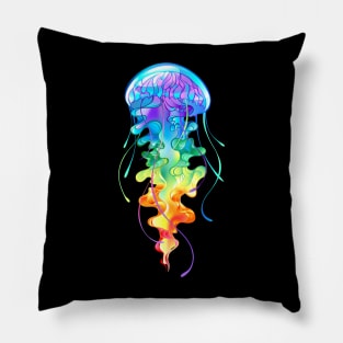 Glowing Rainbow Jellyfish Pillow