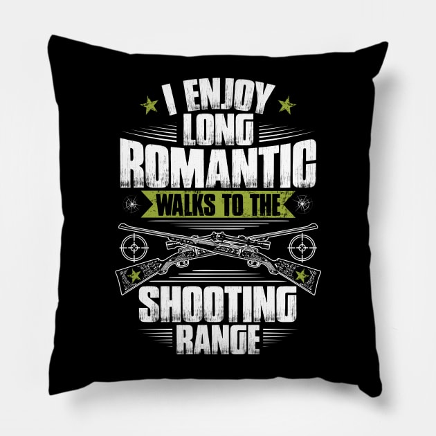 Sports Shooter Shooting Range Romantic Gift Pillow by Krautshirts