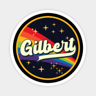 Gilbert // Rainbow In Space Vintage Style Magnet