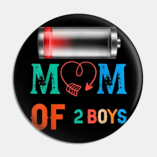 Women Mom of 2 Boys Shirt Gift from Son Mothers Day Birthday Pin