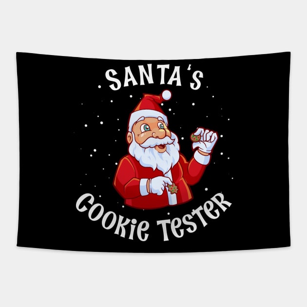 Christmas Cookie Inspector - Santas Cookie Tester Tapestry by Modern Medieval Design
