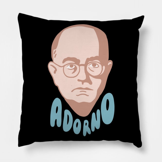 Theodor Adorno Face Pillow by isstgeschichte