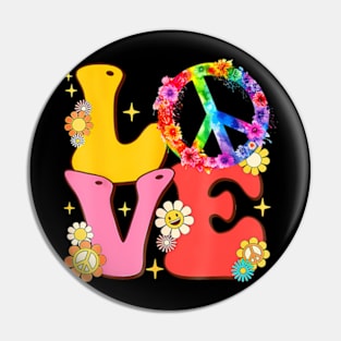 PEACE SIGN LOVE T Shirt 60s 70s Tie Dye Hippie Costume Pin