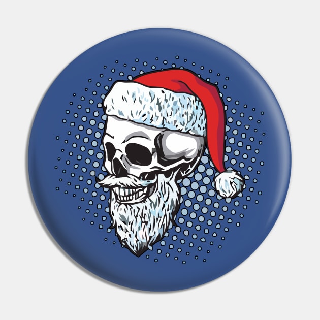 Santa hat Skull Pin by AdeShirts
