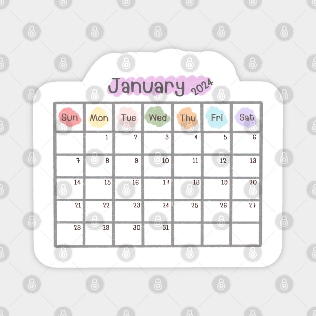 January 2024 Calendar 2024 Calendar TeePublic