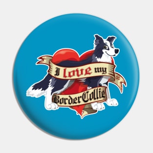 I Love My Border Collie - Blue Pin