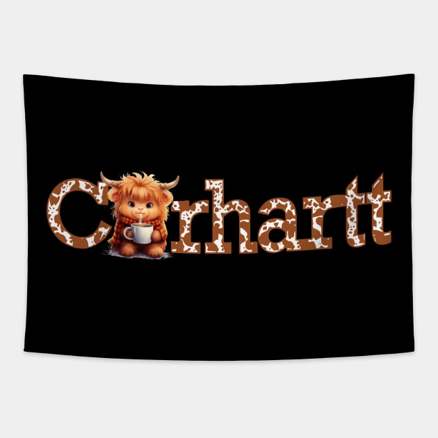 Highland Cow Carhartt Tapestry by vestiti