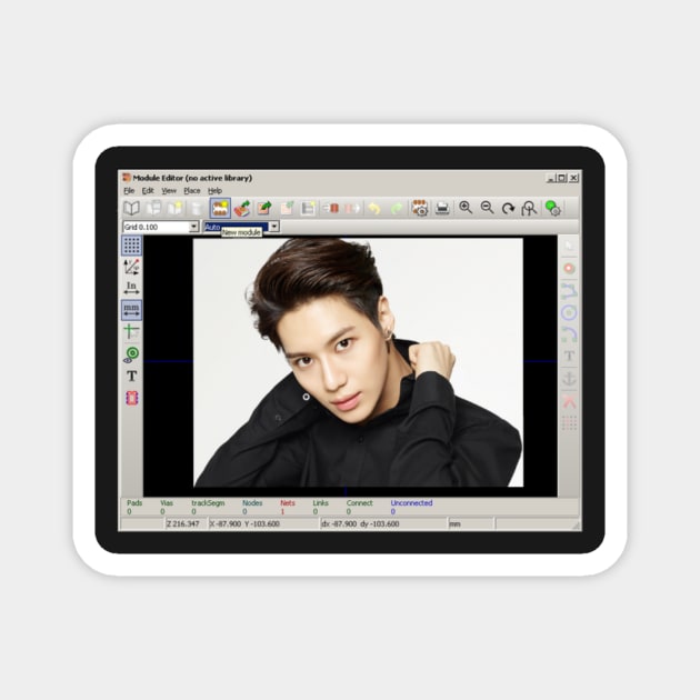 Taemin Computer Aesthetic Magnet by ichigobunny