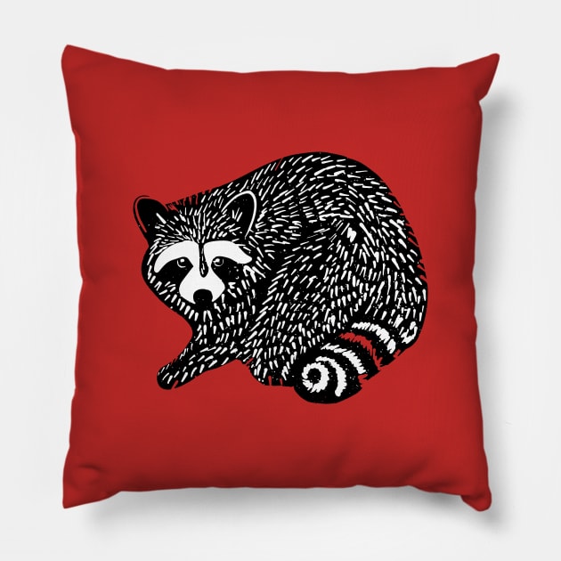 Raccoon the first Pillow by divafern