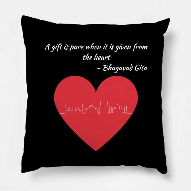 Heart of India Pillow by Pineapple Pizza Podcast