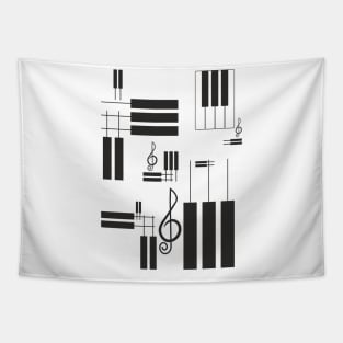 Pianomania (Piano keys abstraction) Tapestry