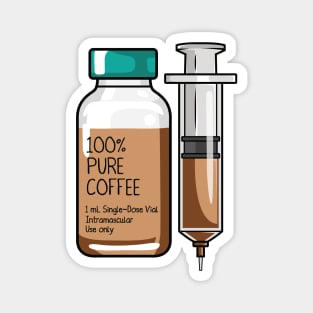 100% Pure Coffee Injection for medical and nursing students, nurses, doctors, and health workers who are coffee lovers Magnet