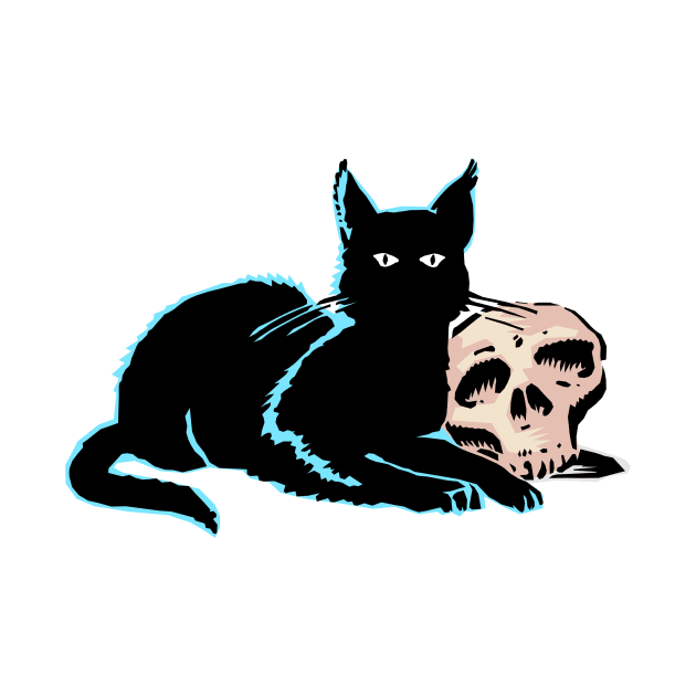 Cat With Skull by linesdesigns