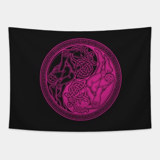 Celtic Yin Yang - pink Tapestry