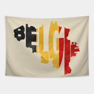 Belgium Typo Map Tapestry