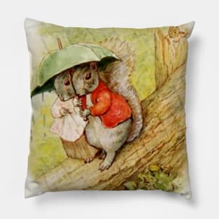 “Squirrel Nutkin in Autumn Rain” by Beatrix Potter Pillow